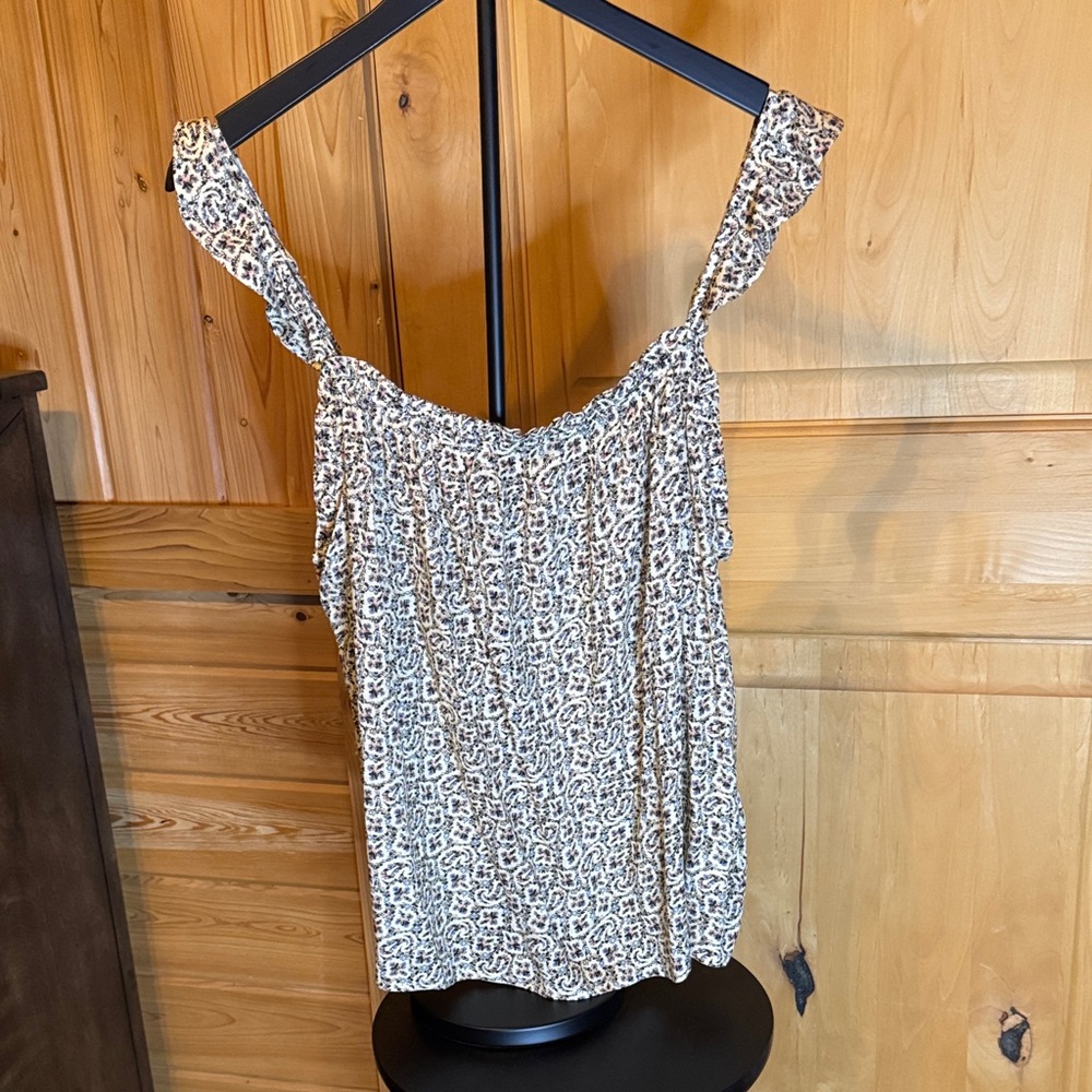 PAIGE Floral and Paisley Ruffle Strap Blouse